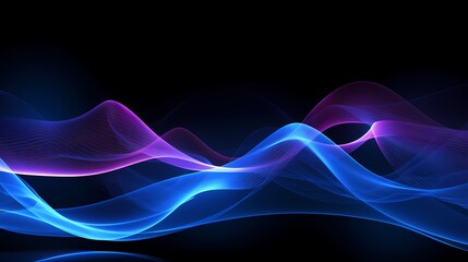 Digital technology blue and purple abstract sound wave PPT poster background