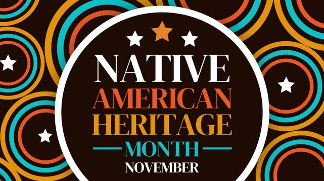 The month of November is celebrated as Native American Heritage Month, traditional colors animation background