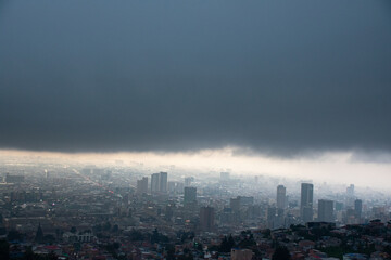 Dark storm over the city of bogota
