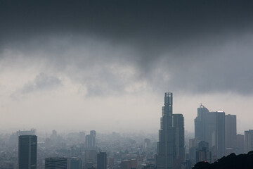 Dark storm over the city of bogota