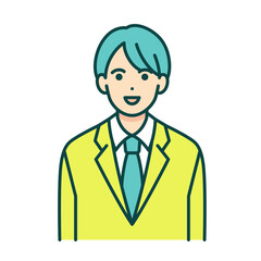 ブレザーの制服を着た男子高校生のベクターイラスト素材。