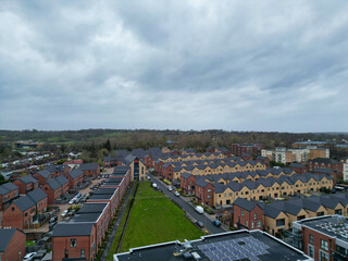 high Angle View of Buildings at Central Borehamwood London City of England United Kingdom. April...