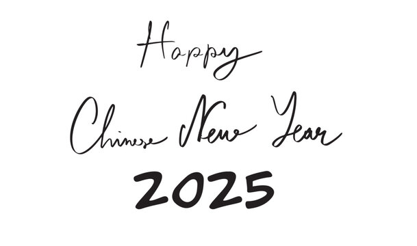 Happy chinese new year 2025 hand written lettering calligrapy font text design snake vector decoration illustration february china country bangkok thailand event sale advertisement product marketing 