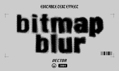 bitmap blur text effect. 100% editable text effect. vector file.