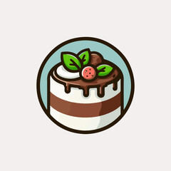 Cake bakery shop vintage logo design vector template. Sweet cake icon based logo design editable vector file. cup cake, slice cake, pasty, birthday cake