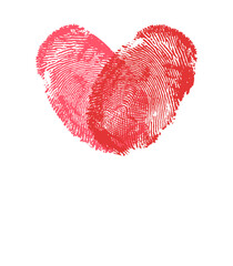 Thumb print design making Love symbol with copy space for typography. Love poster design backdrop