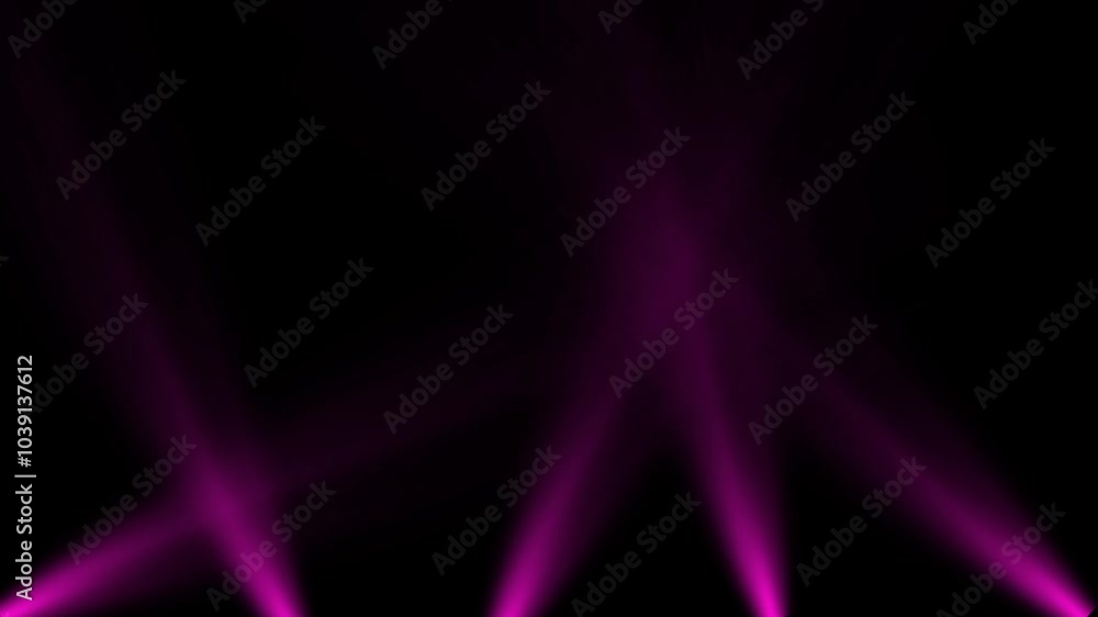 Poster stage lights seamless loop animation 4k rotating in all directions on black background. pink stage c