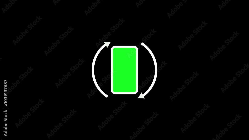 Poster phone horizontally and vertically icon, phone rotate animation 4k video. rotate your phone. simple i