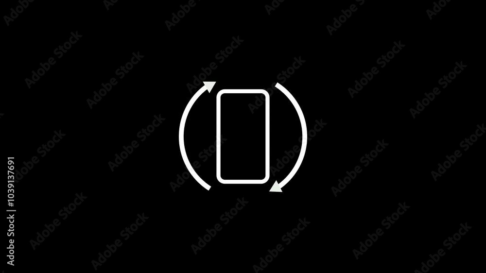 Poster phone horizontally and vertically icon, phone rotate animation 4k video. rotate your phone. simple i