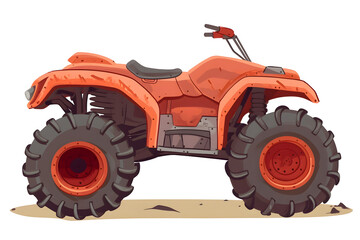 Obraz premium Cartoon All-Terrain-Vehicle (ATV) Illustration - KI generiert