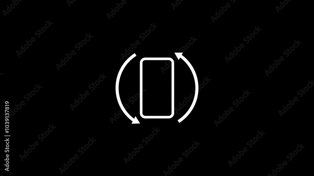 Poster phone horizontally and vertically icon, phone rotate animation 4k video. rotate your phone. simple i