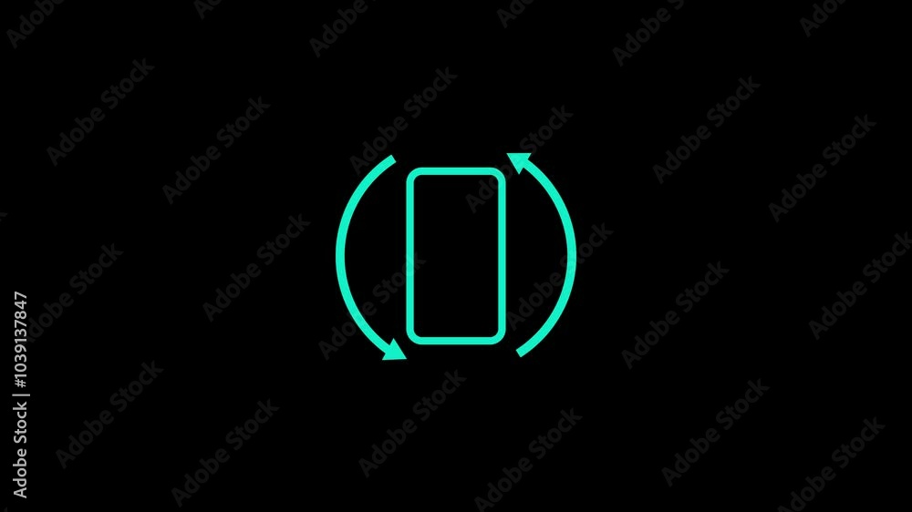 Poster phone horizontally and vertically icon, phone rotate animation 4k video. rotate your phone. simple i