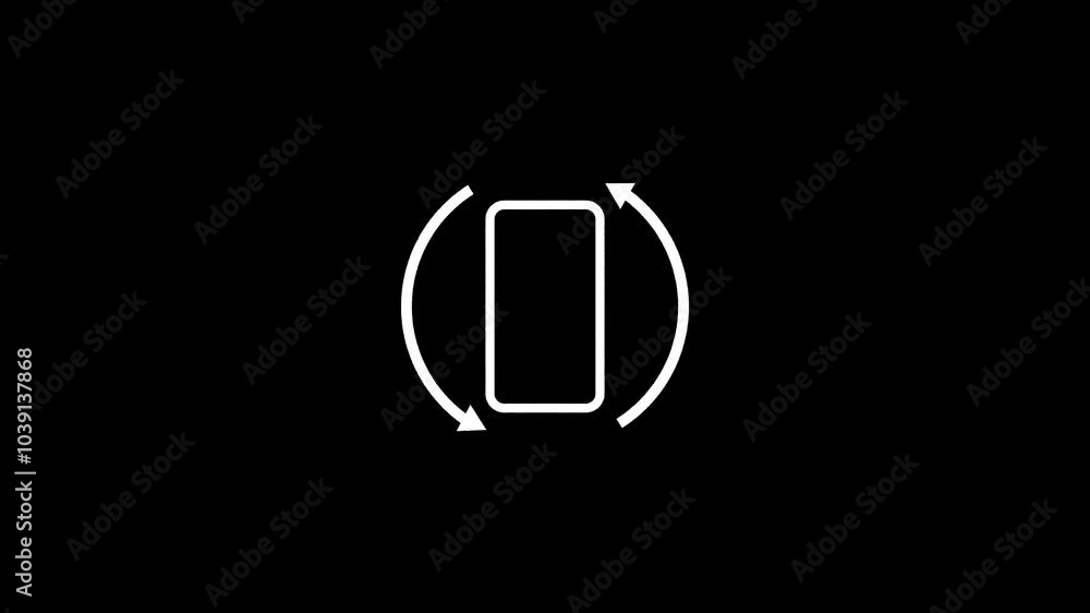 Poster phone horizontally and vertically icon, phone rotate animation 4k video. rotate your phone. simple i