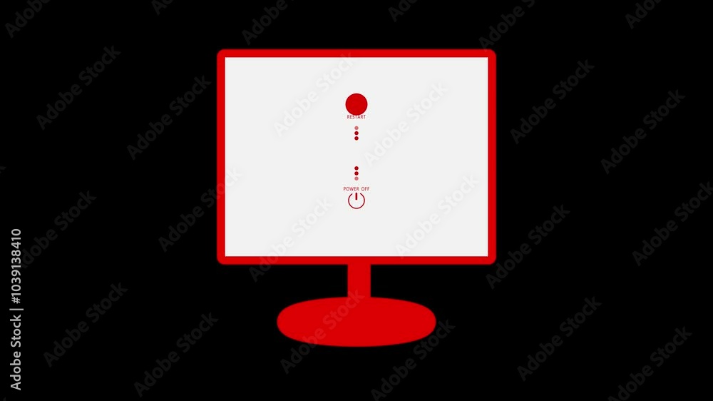 Poster turn off or restart the pc desktop, reboot now computer restart button on a touch screen display reb