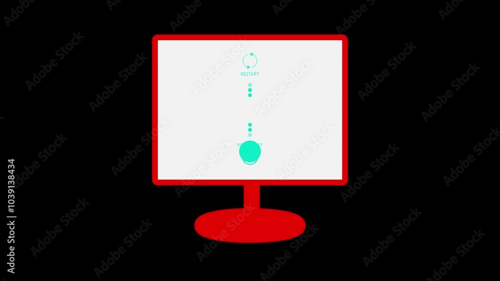 Poster turn off or restart the pc desktop, reboot now computer restart button on a touch screen display reb