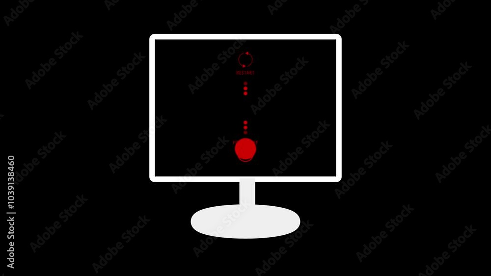 Poster turn off or restart the pc desktop, reboot now computer restart button on a touch screen display reb