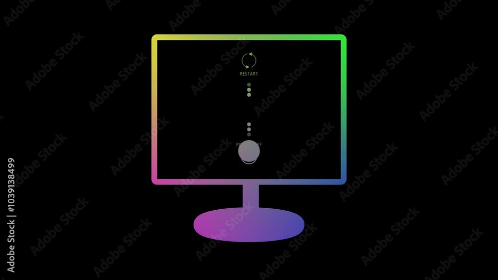 Poster turn off or restart the pc desktop, reboot now computer restart button on a touch screen display reb