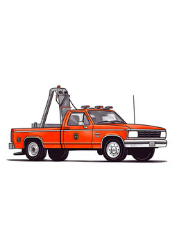 Orange Abschlepp-Pickup Illustration - KI generiert