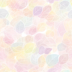 Obraz premium Abstract flowers in rich pastel colors, seamless design, Abstract overlapping leaves with gold veins, seamless design