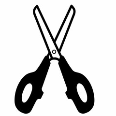Scissors black icon with white background 