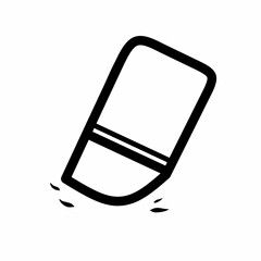 Eraser black icon with white background 