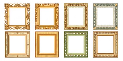 Set of six blank frames for displaying your photos, frames, display, photos, photography, blank, empty, template