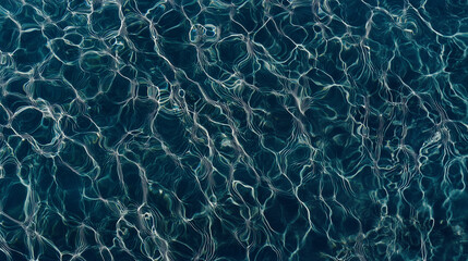 Abstract Teal Water Texture Background, Ripples and Reflections on a Calm Ocean