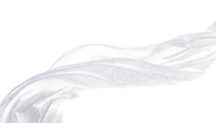 Purple violet glitter fabric flying in curve shape, Piece of textile Purple violet glitter fabric throw fall in air. Black background isolated, dark shading environment