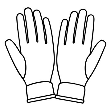 black outline gloves, front view clip art preview