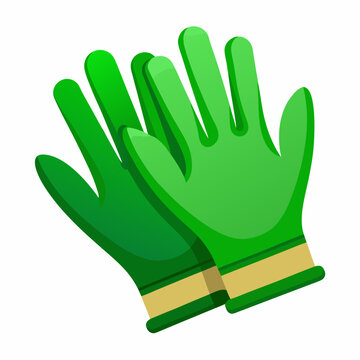 green gardening gloves pair clip art preview
