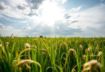 Obraz premium paddy field in the sunshine