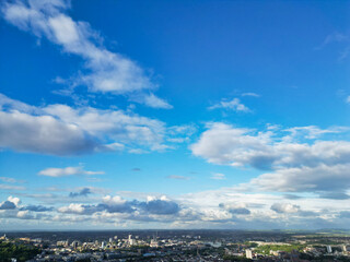 Obraz premium An Aerial View of Buildings at Central Bristol City of Southwest of England, United Kingdom. May 27th, 2024. The High Angle Footage Was Captured with Drone's Camera from High Altitude.