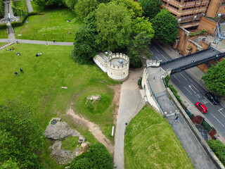 An Aerial View of Buildings at Central Bristol City of Southwest of England, United Kingdom. May...