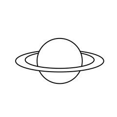 ringed planet, saturn, outline style