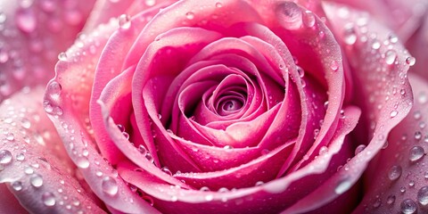 A Delicate Pink Rose Blossom Adorned With Water Droplets, Capturing the Essence of Nature's Beauty