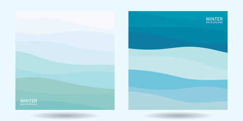 Abstract winter background design, abstract waves background, abstract blue waves for banner, card, template.