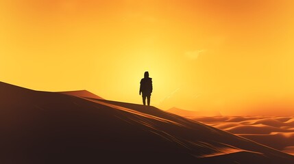 digital technology yellow orange sand dune landscape poster background