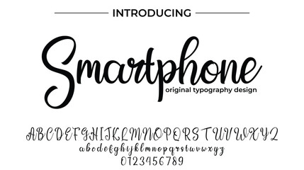 Smartphone Font Stylish brush painted an uppercase vector letters, alphabet, typeface