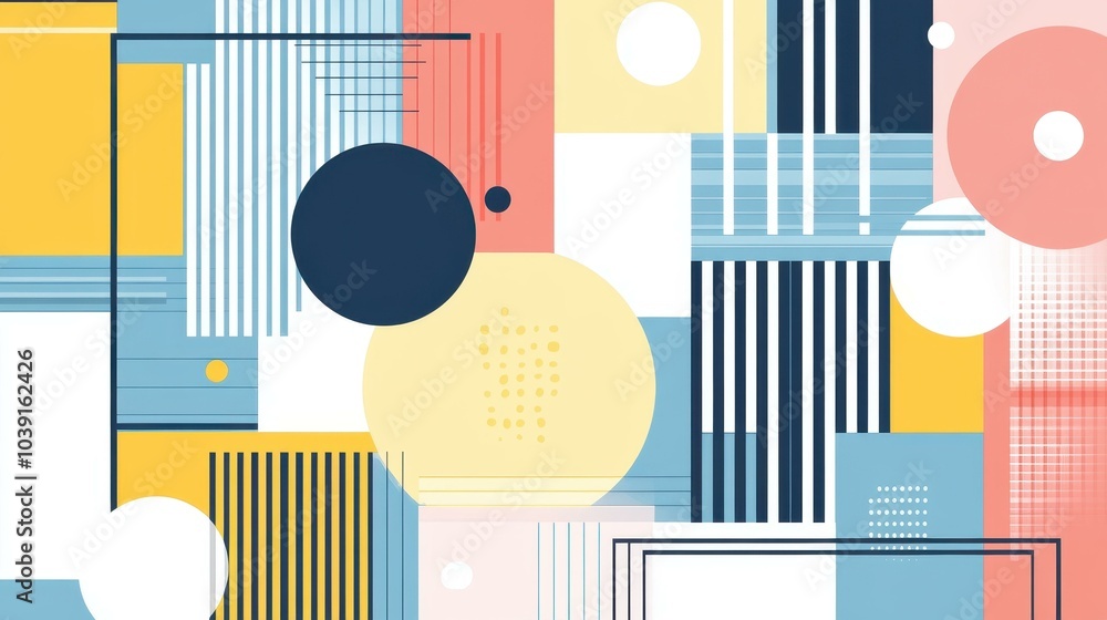 Poster discover a vibrant abstract design that fuses playful shapes and textures within a unique blend of m