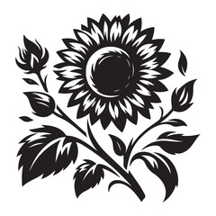 sunflower vector silhouette