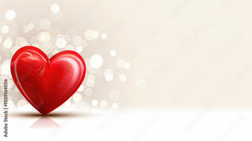 Sticker A soft red heart on a clean white background, perfect for expressing love and warmth in your designs.