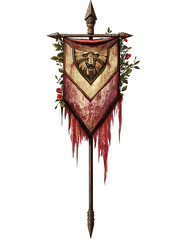 Fantasy inspired banner on pole.