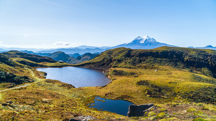 Beautiful landscape of the Antisana volcano of the Andes mountain range.