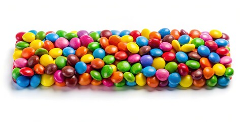 A colorful array of candy, a sweet and vibrant collection of sugary delights, arranged in a rectangular shape, ready to satisfy a sweet craving.