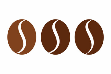 
Brown coffee bean icon, Coffee bean vector set, vector illustration
