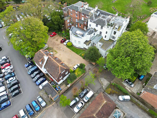 High Angle View of Historical Canterbury City of Southeast England United Kingdom. April 20th,...