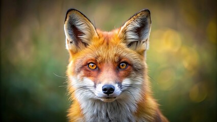 Fototapeta premium A Portrait of a Red Fox, Capturing the Essence of Wild Beauty and Inquisitive Intelligence