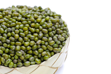 Mung bean on white background.