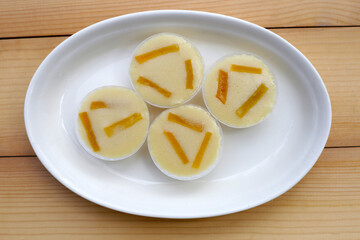 Egg custard with pumpkin dessert