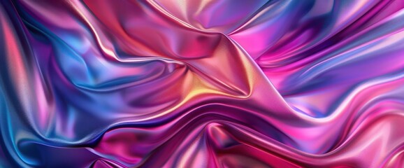 Obraz premium Abstract fashion backdrop with shiny silk material in vibrant colors